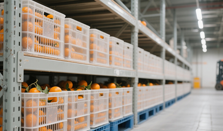 橙子冷庫(kù)儲(chǔ)存全流程詳解:塑料筐與塑料托盤(pán)的關(guān)鍵作用