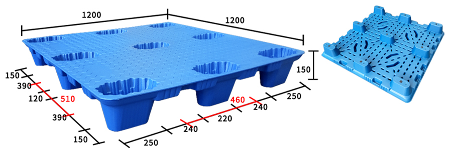 1212-九腳吹塑托盤-尺寸圖 1212-九腳吹塑托盤-尺寸圖