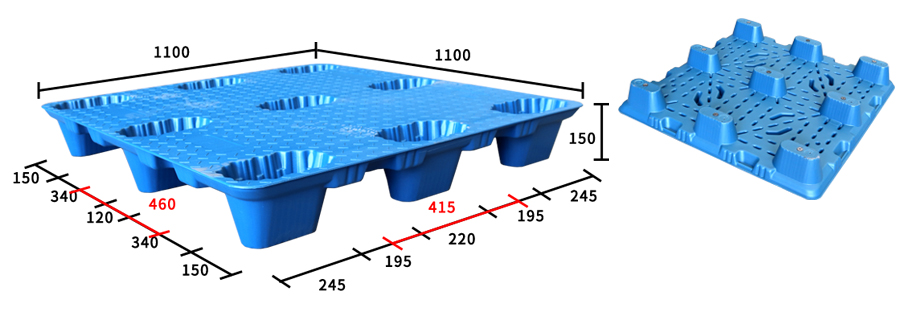 1111-九腳吹塑托盤-尺寸圖 1111-九腳吹塑托盤-尺寸圖