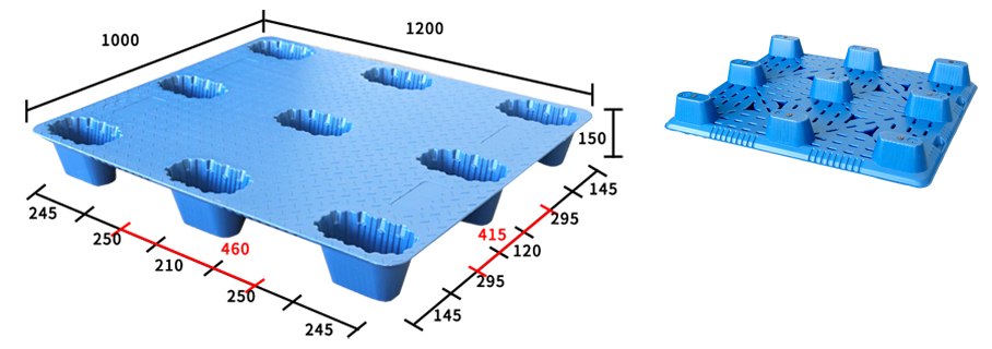 1210-九腳吹塑托盤-尺寸圖 1210-九腳吹塑托盤-尺寸圖