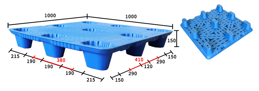 1010-九腳吹塑托盤-尺寸圖 1010-九腳吹塑托盤-尺寸圖