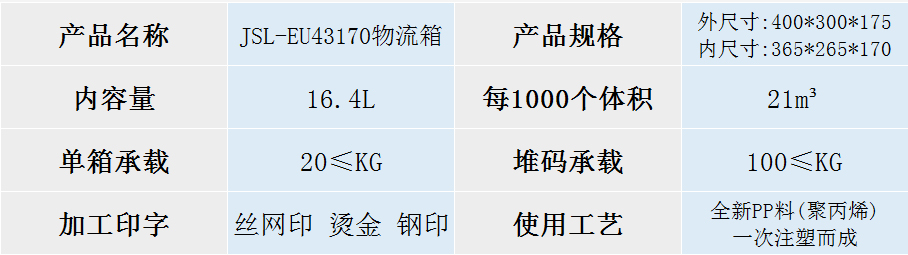 EU-43170物流箱 EU-43170物流箱